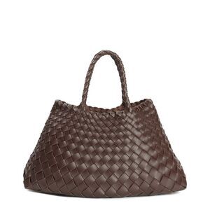 Tiffany & Fred Paris Hand-Woven Leather Tote, Brown